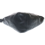 Prada Triangle Vitello Daino Leather Shoulder Bag Embossed Logo Black Silver — view 4