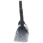 Prada Triangle Vitello Daino Leather Shoulder Bag Embossed Logo Black Silver — view 3