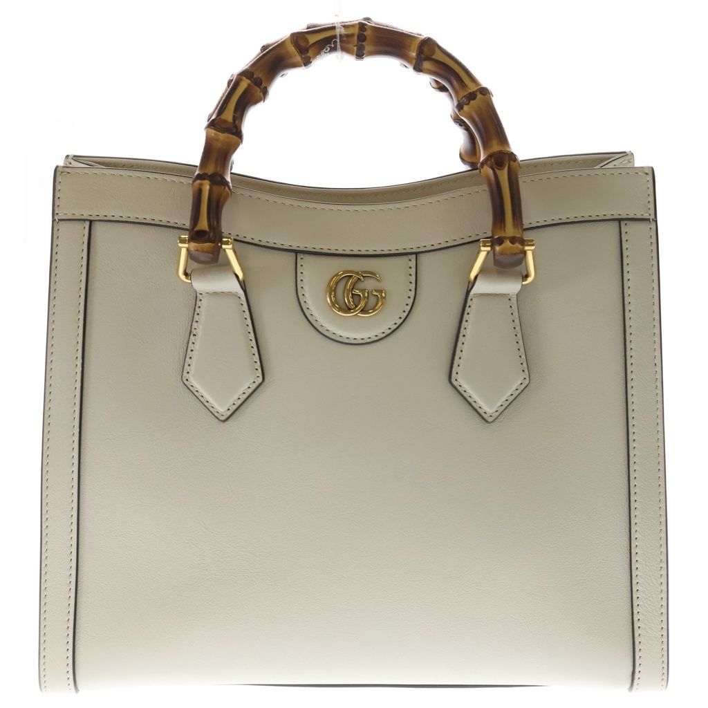 Gucci Diana Bamboo GG Marmont Leather 2-Way Shoulder Bag White