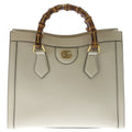 Gucci Diana Bamboo GG Marmont Leather 2-Way Shoulder Bag White