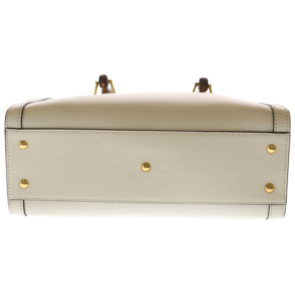 Gucci Diana Bamboo GG Marmont Leather 2-Way Shoulder Bag White — view 4