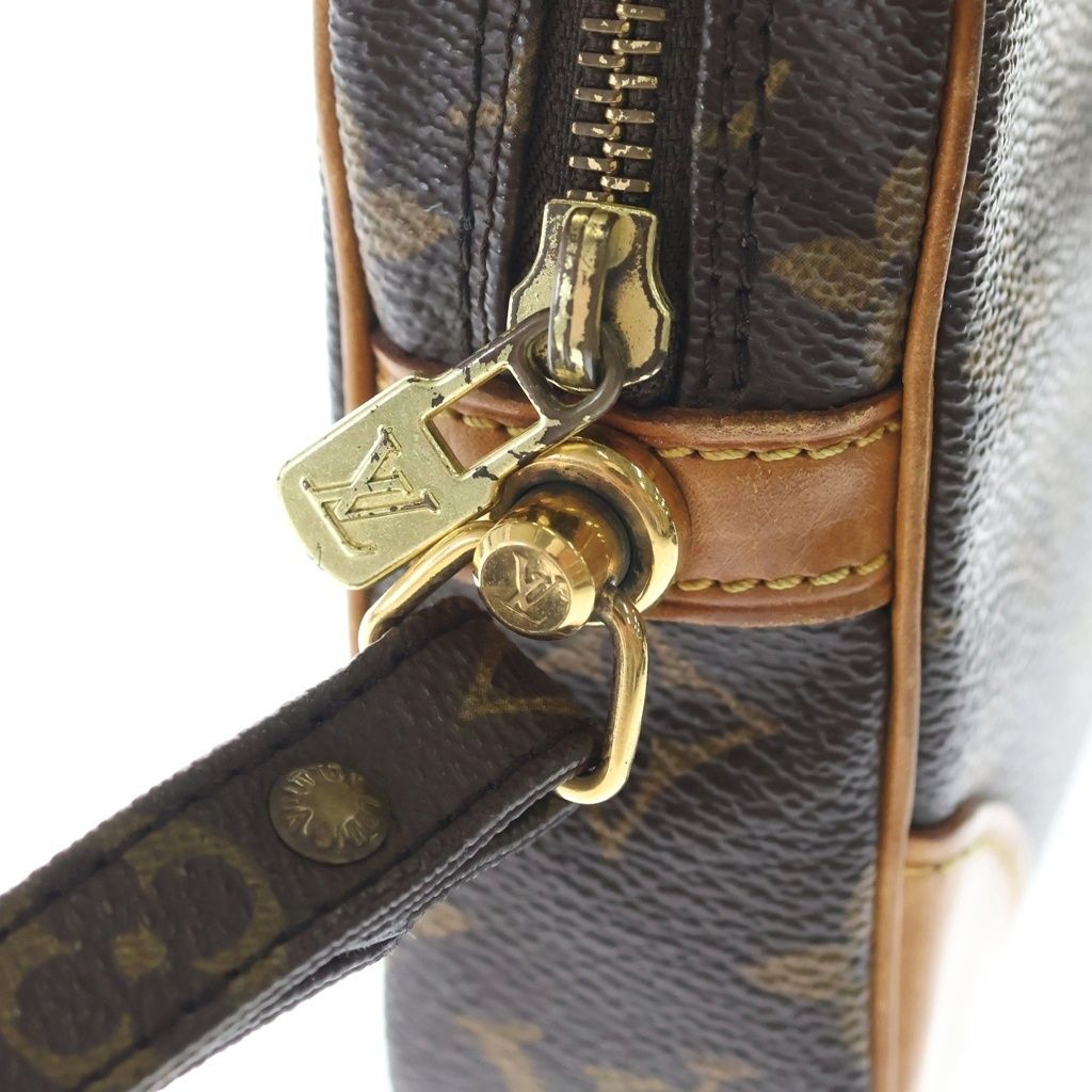 Louis Vuitton Marly Dragonne PM Monogram Leather Pouch Clutch Brown — view 6