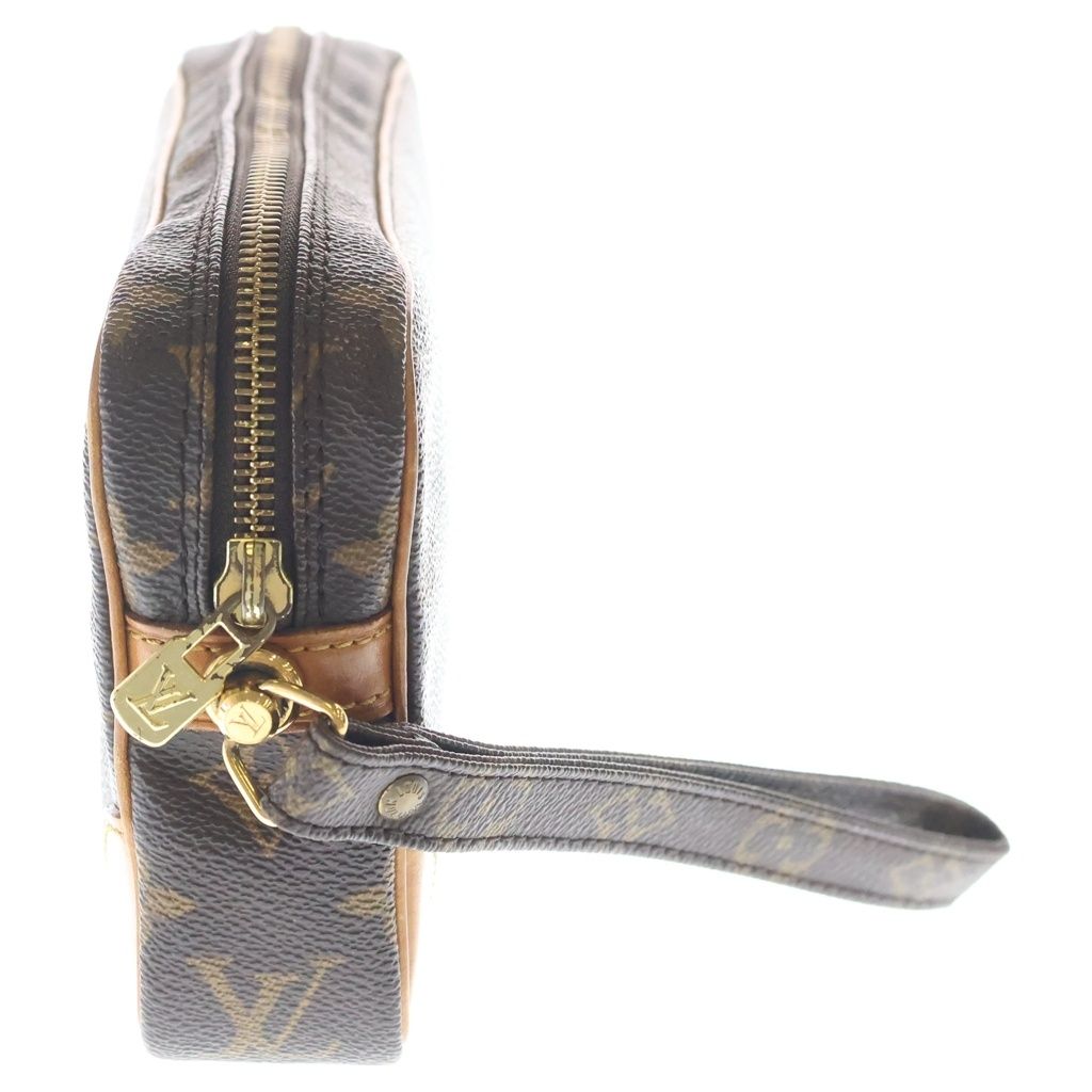 Louis Vuitton Marly Dragonne PM Monogram Leather Pouch Clutch Brown — view 3