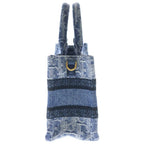 Dior Oblique Book Tote Mini Denim Canvas 2-Way Shoulder Bag Blue — view 3