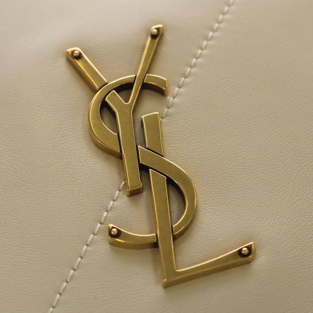 Saint Laurent Paris Jamie Leather Chain Tote Shoulder Bag Ivory White Beige — view 6