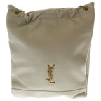 Saint Laurent Paris Jamie Leather Chain Tote Shoulder Bag Ivory White Beige