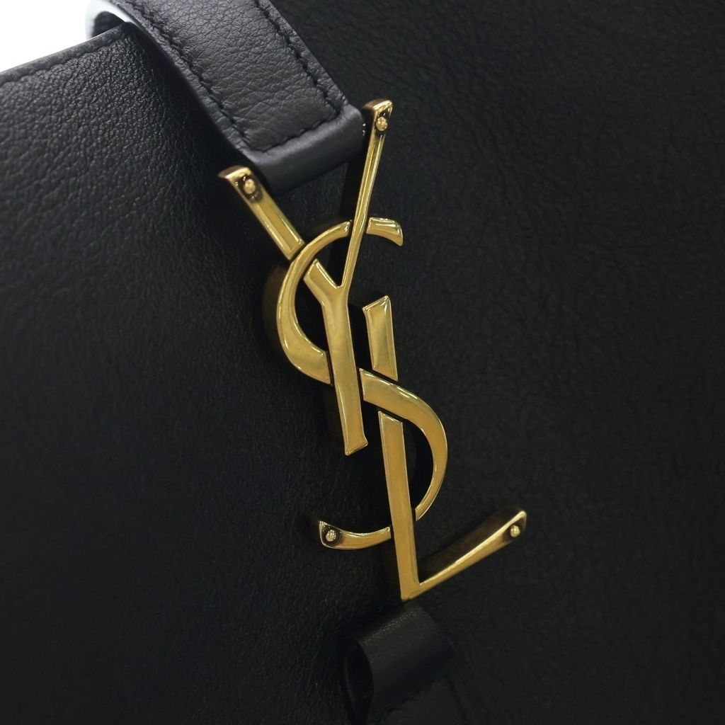 Saint Laurent Paris le Soft Large Calf Leather Tote Shoulder Bag Black — view 6