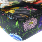 Gucci GG Marmont Mini Top Handle Floral Pattern Satin 2-Way Shoulder Bag Black — view 5