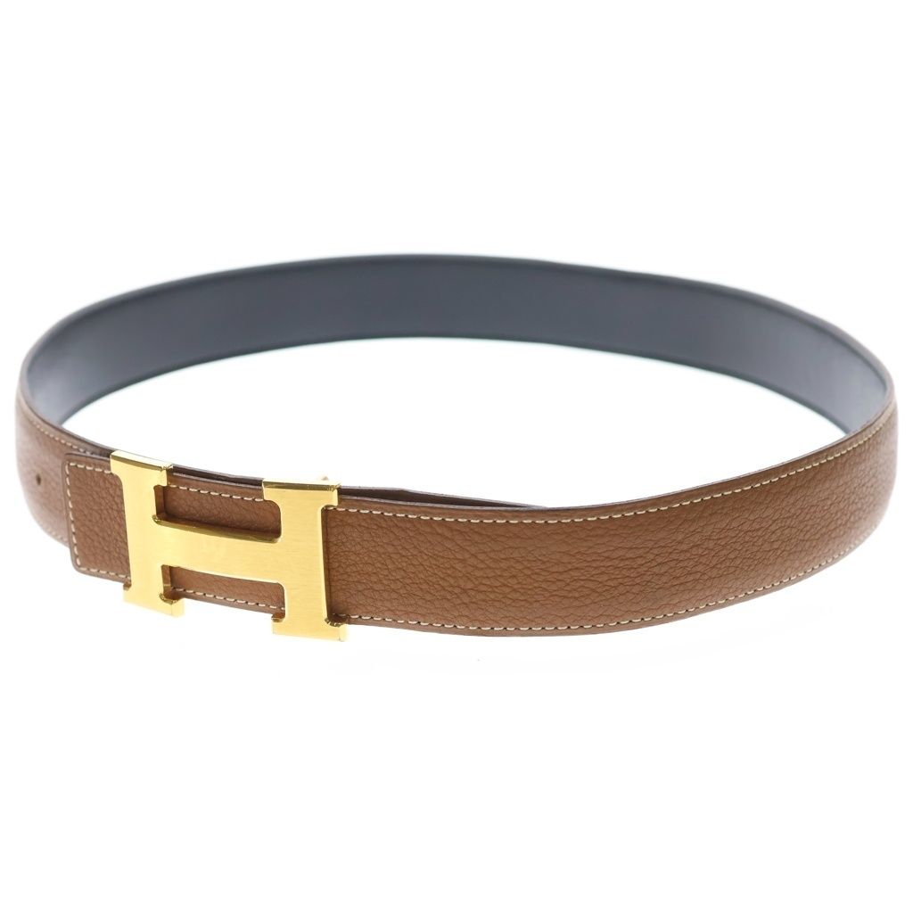 Hermes Constance Reversible Leather Belt Black Brown Gold — view 5