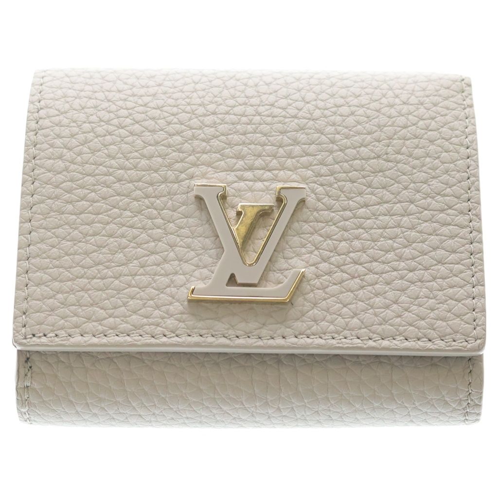 Louis Vuitton Portefeuille Capucines Tiny Flint Gray Taurillon Compact Wallet