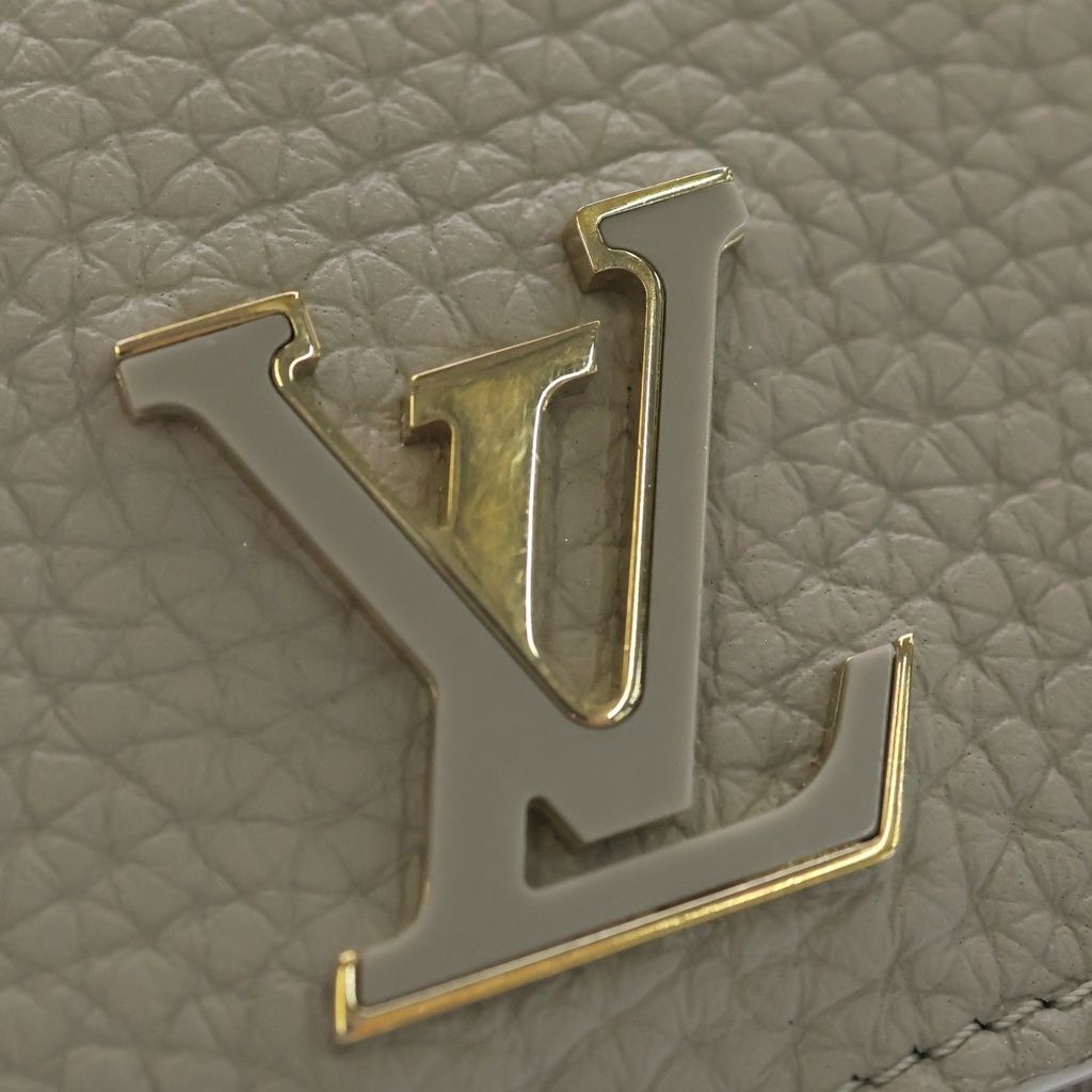 Louis Vuitton Portefeuille Capucines Tiny Flint Gray Taurillon Compact Wallet — view 6