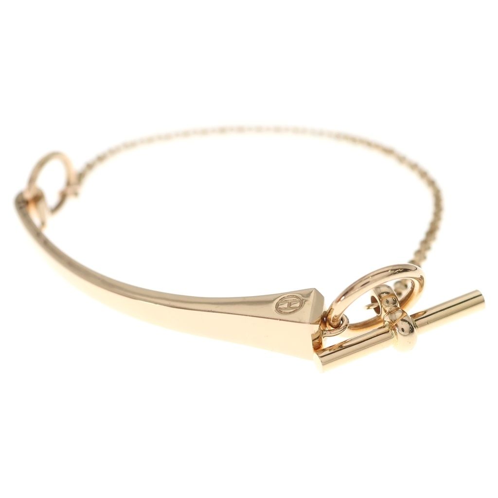 Hermes Cour de Forge 18k Pink Gold Chain Bracelet