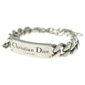 Dior Logo Plate Chain Bracelet Silver