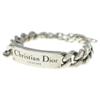 Dior Logo Plate Chain Bracelet Silver
