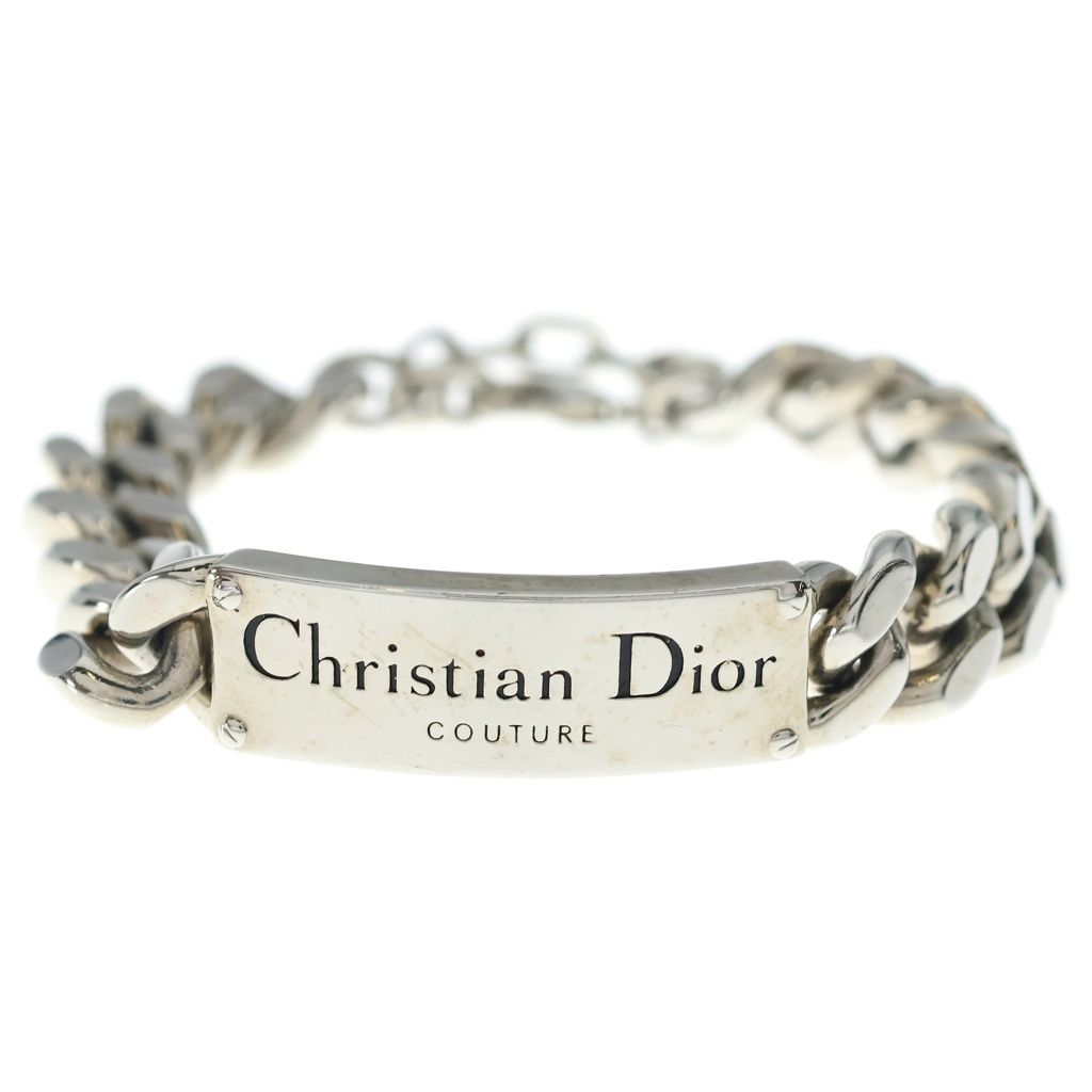 Dior Logo Plate Chain Bracelet Silver — view 4