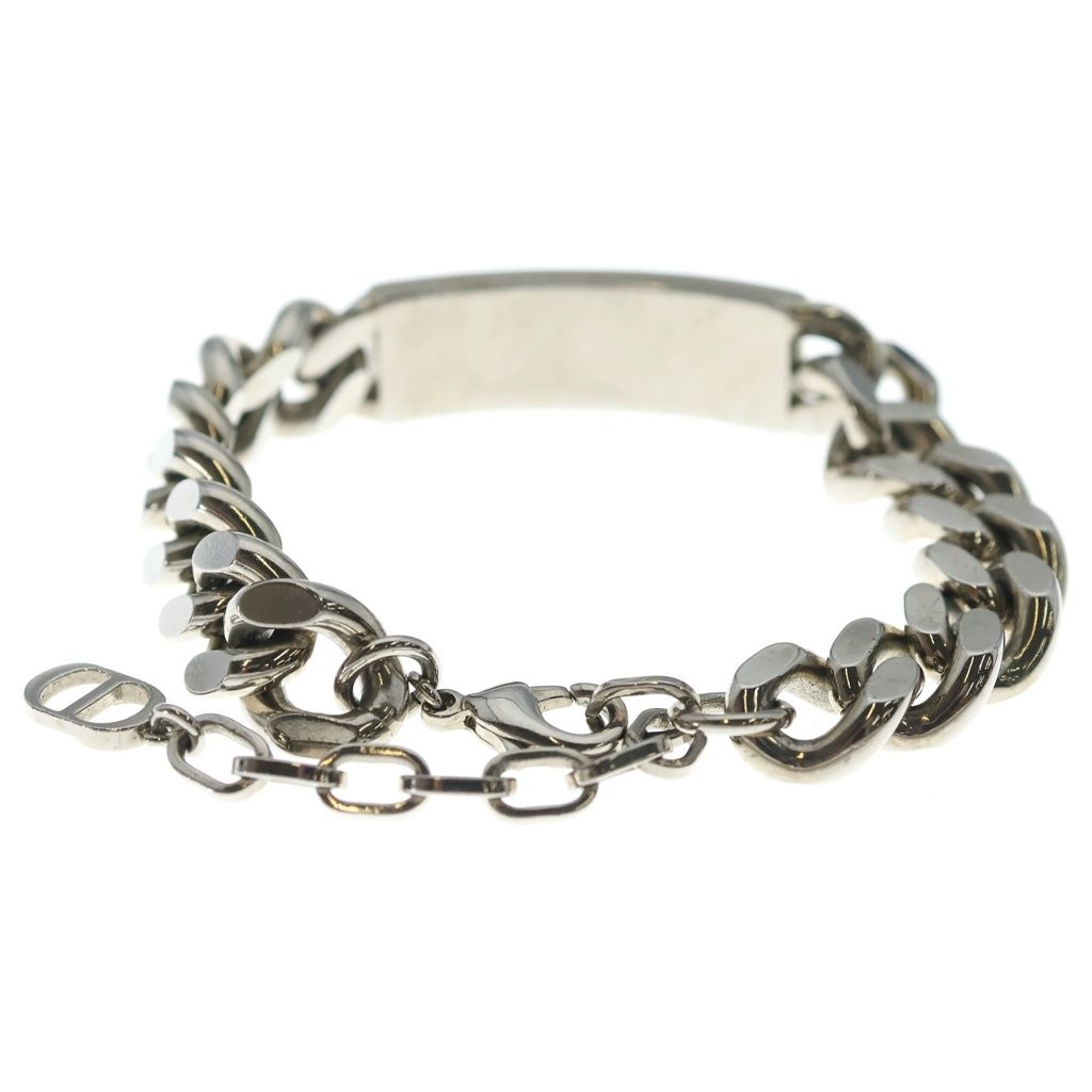 Dior Logo Plate Chain Bracelet Silver — view 2