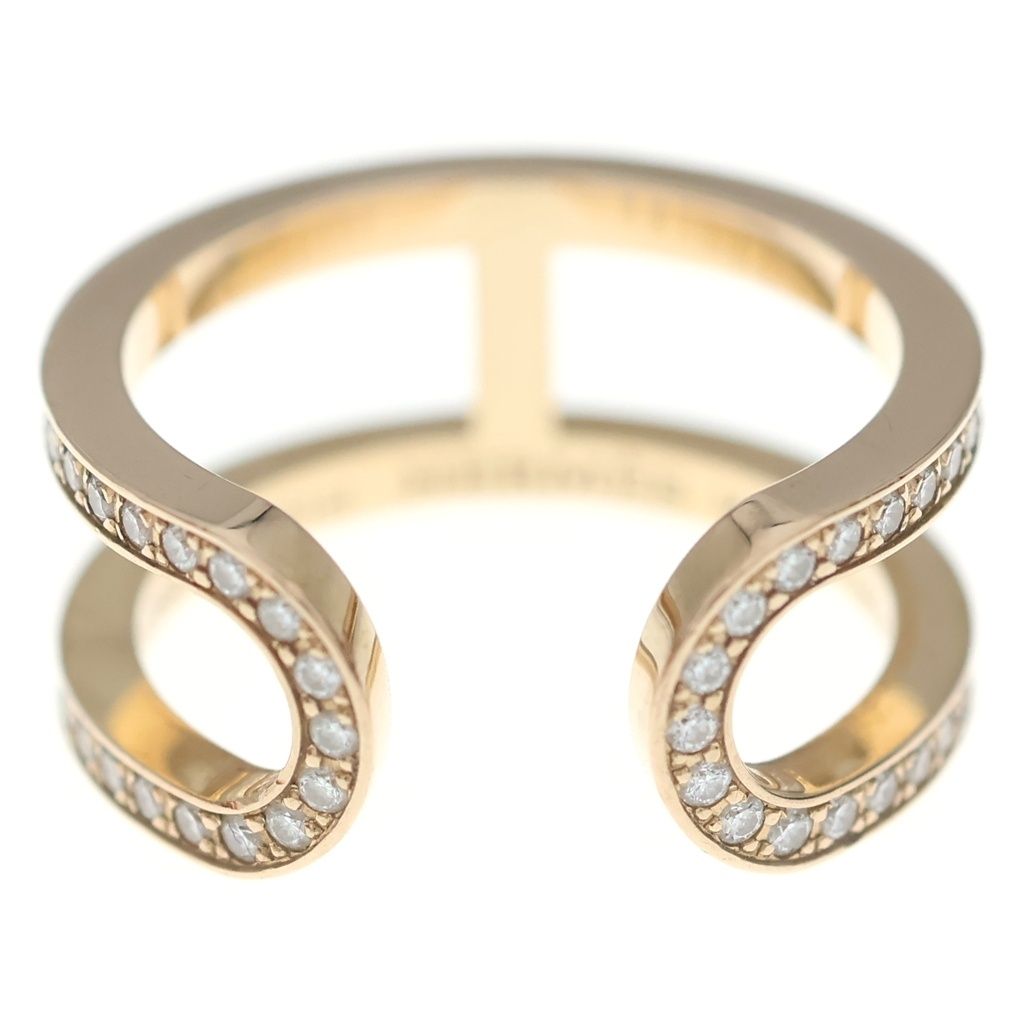 Hermes Chaine D'ancre Diamond 18k Pink Gold Ring — view 2