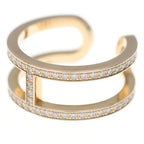 Hermes Chaine D'ancre Diamond 18k Pink Gold Ring