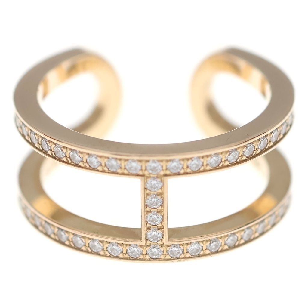Hermes Chaine D'ancre Diamond 18k Pink Gold Ring — view 4