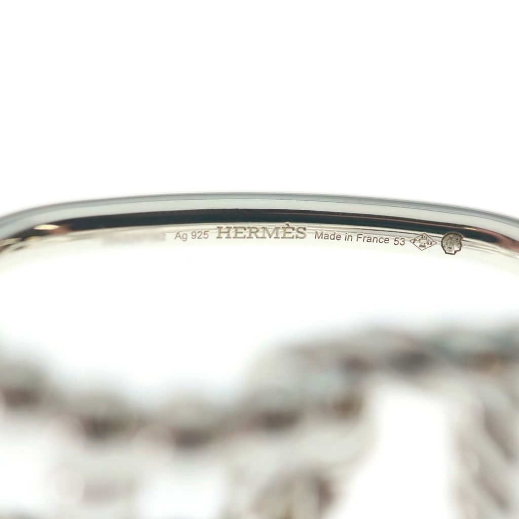 Hermes Chaine D'ancre Area 2 Double Ring Silver — view 5