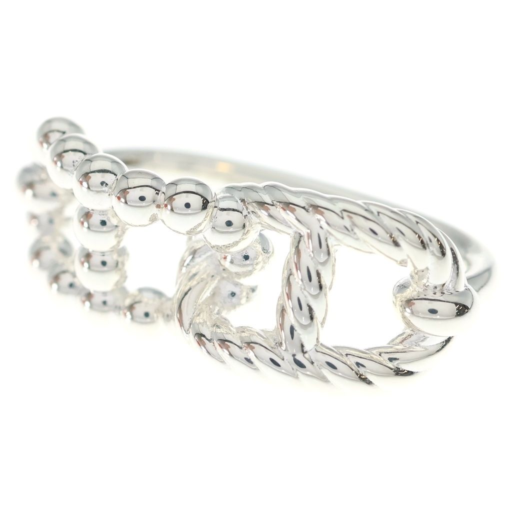 Hermes Chaine D'ancre Area 2 Double Ring Silver