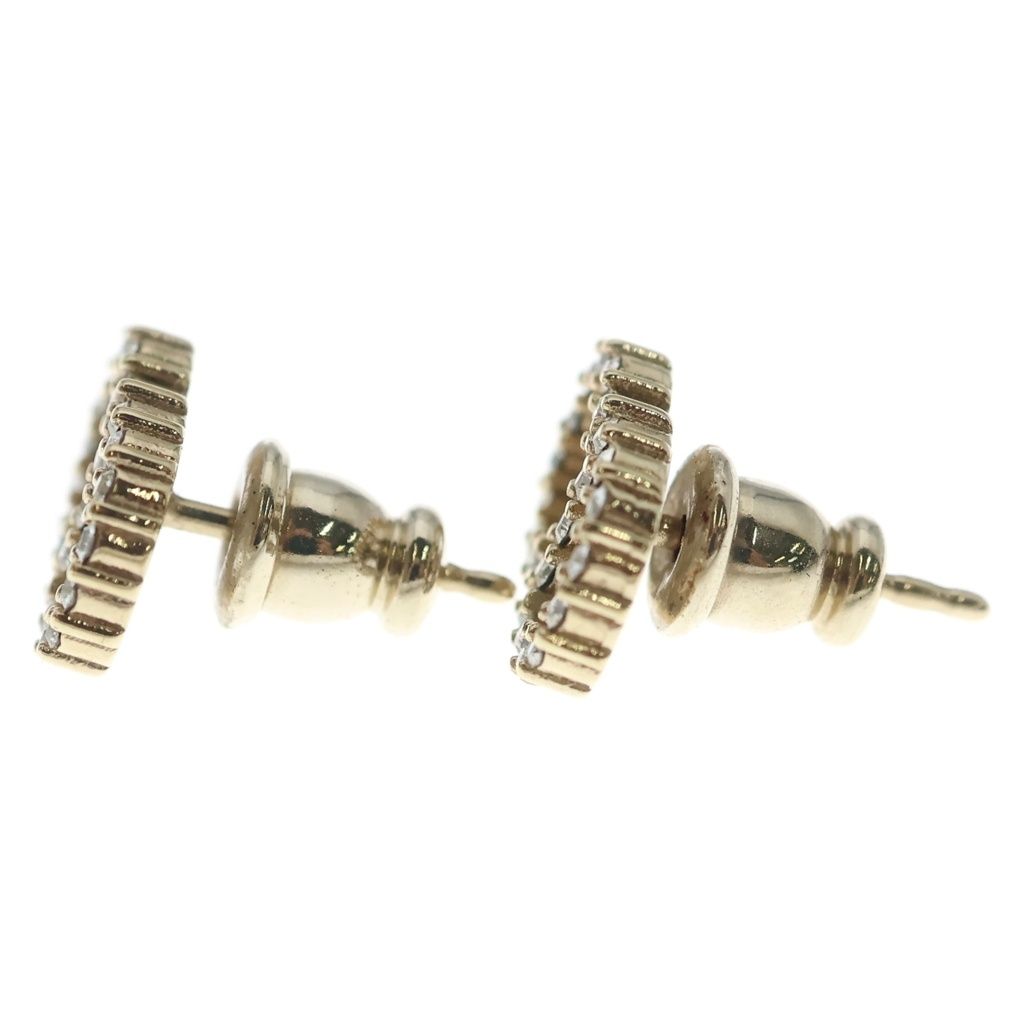 Dior CD Logo Rhinestone Earrings Gold — view 3