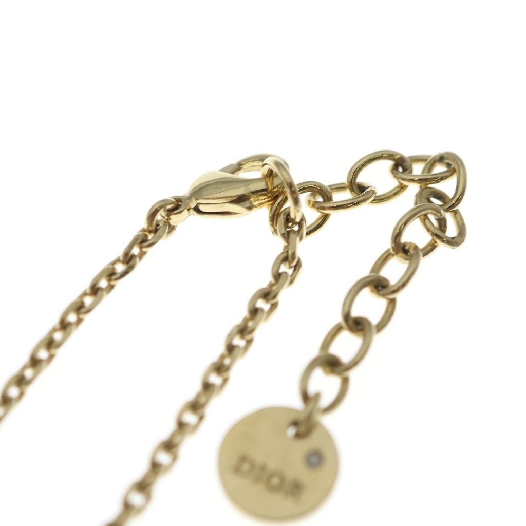 Dior Pearl Logo Pendant Chain Gold — view 4