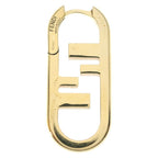 Fendi O-rock FF Logo Earrings Gold SS — view 2