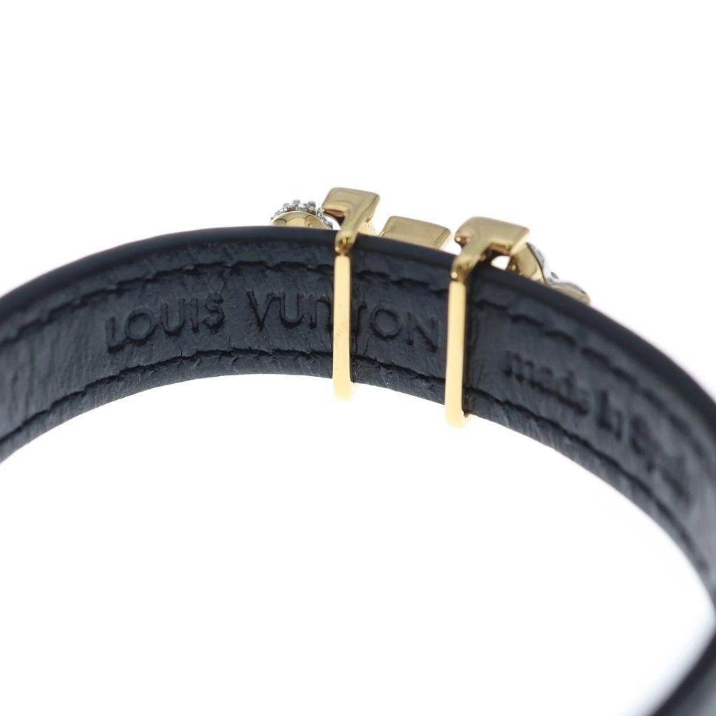 Louis Vuitton LV Iconic Bracelet Leather Gold Plated Black — view 5