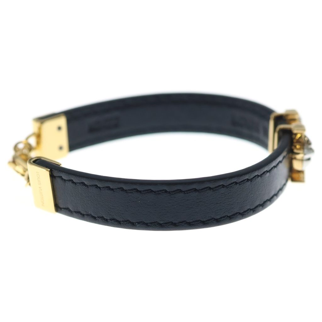 Louis Vuitton LV Iconic Bracelet Leather Gold Plated Black — view 3