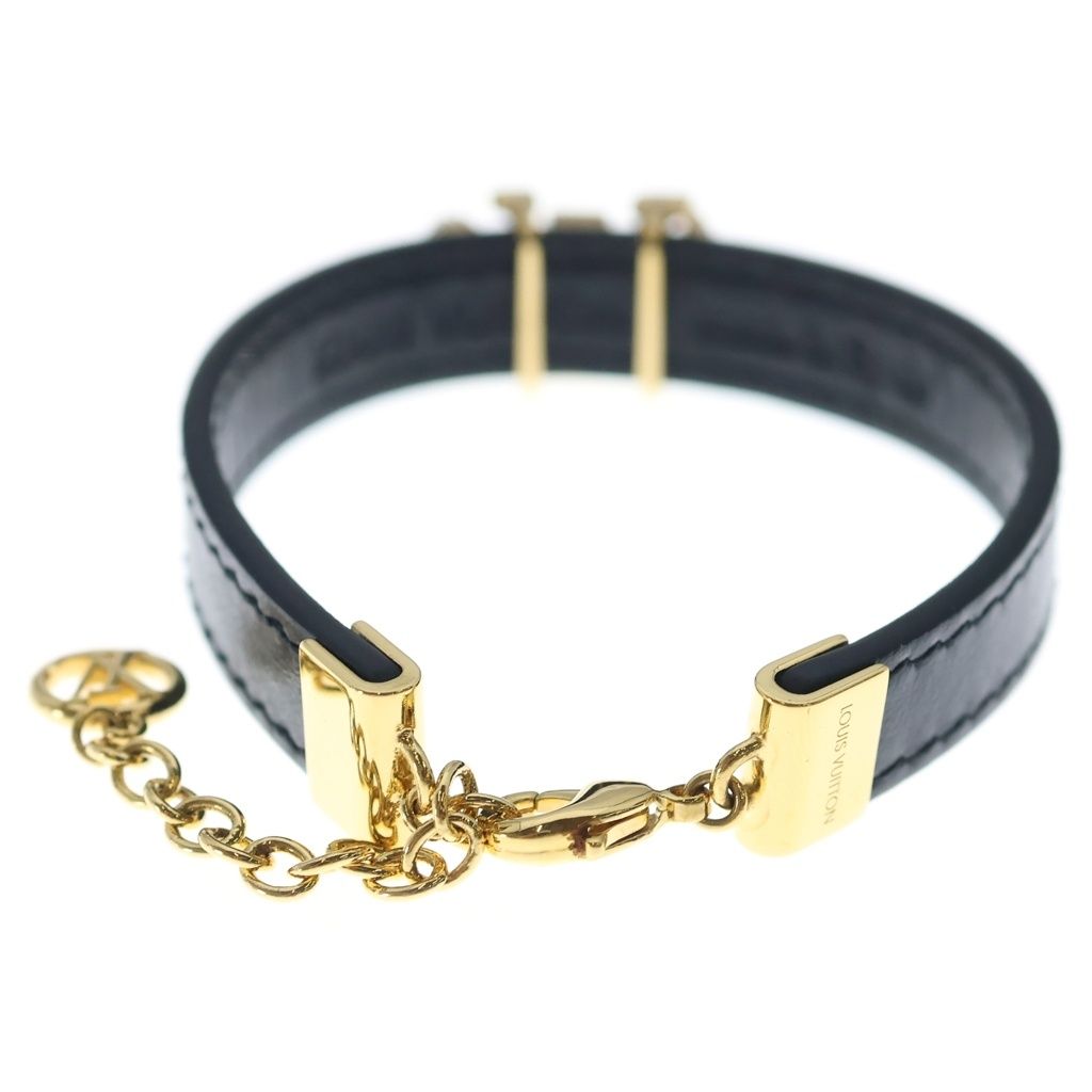 Louis Vuitton LV Iconic Bracelet Leather Gold Plated Black — view 2