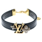 Louis Vuitton LV Iconic Bracelet Leather Gold Plated Black — view 4
