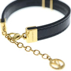 Louis Vuitton LV Iconic Bracelet Leather Gold Plated Black — view 6