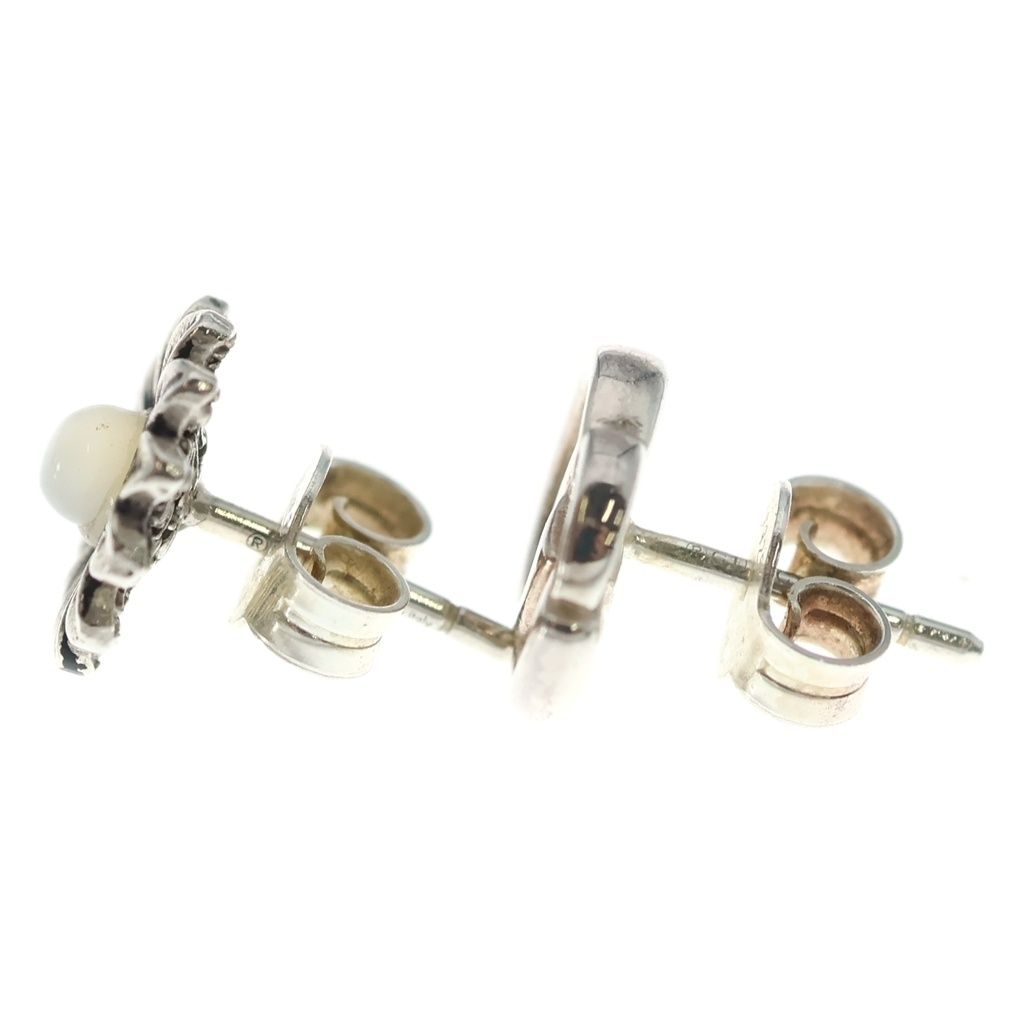 Gucci Double Flower Studded Earrings Silver — view 3