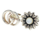 Gucci Double Flower Studded Earrings Silver