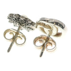 Gucci Double Flower Studded Earrings Silver — view 2