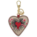 Gucci GG Canvas Heart Motif Key Holder Gold Brown