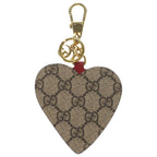 Gucci GG Canvas Heart Motif Key Holder Gold Brown — view 2