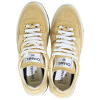 Chanel CC Logo Suede Leather Sneakers Yellow — view 4