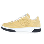 Chanel CC Logo Suede Leather Sneakers Yellow