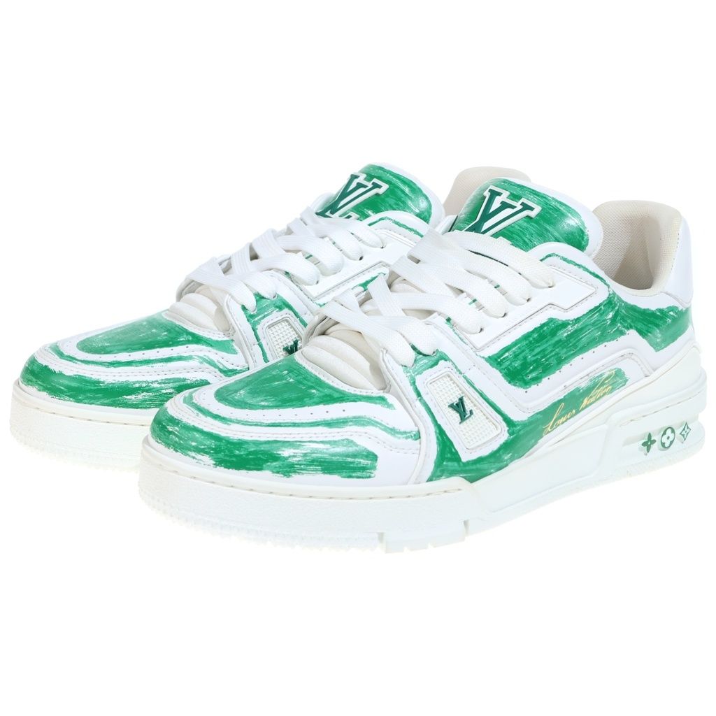 Louis Vuitton LV Trainer Sneaker Low Cut Sneakers Paint Graffiti White — view 2
