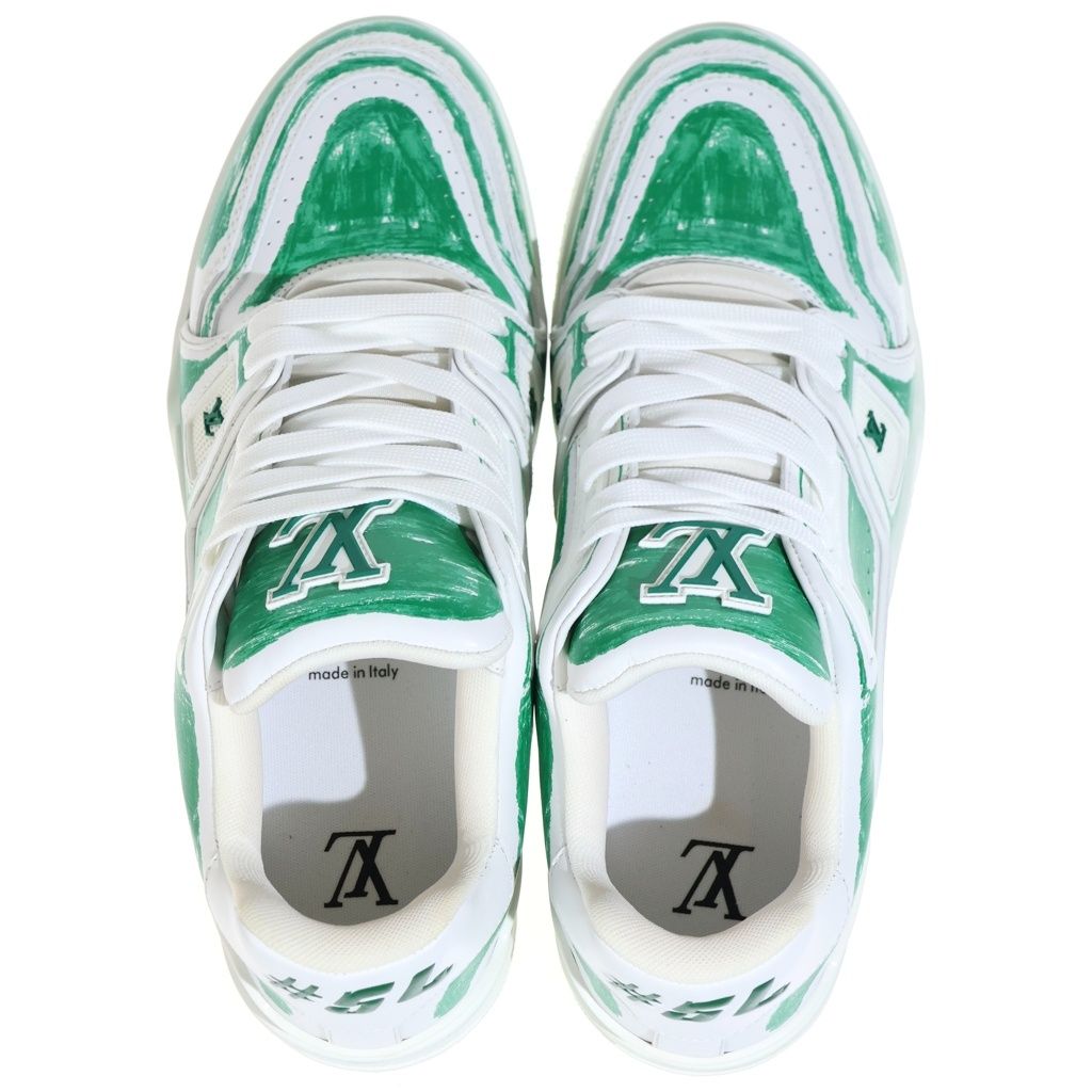 Louis Vuitton LV Trainer Sneaker Low Cut Sneakers Paint Graffiti White — view 4