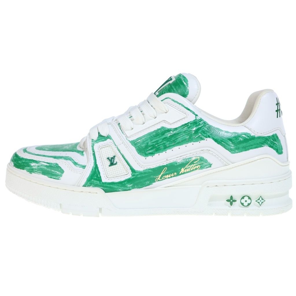 Louis Vuitton LV Trainer Sneaker Low Cut Sneakers Paint Graffiti White