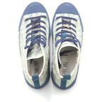 Dior High Top Oblique Sneakers Allover Pattern Cut White Blue — view 4