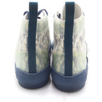 Dior High Top Oblique Sneakers Allover Pattern Cut White Blue — view 3