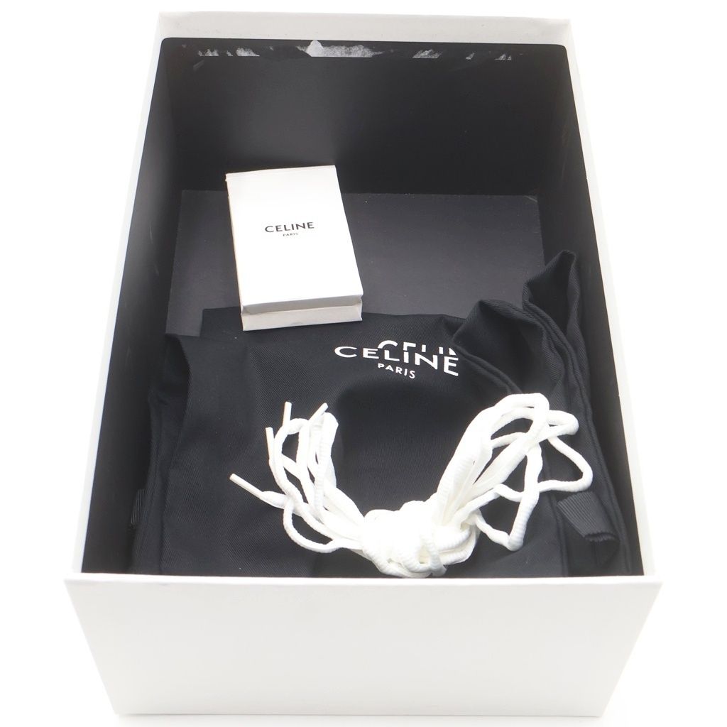 Celine Triomphe Jane Canvas Low Cut Sneakers White Blue — view 6