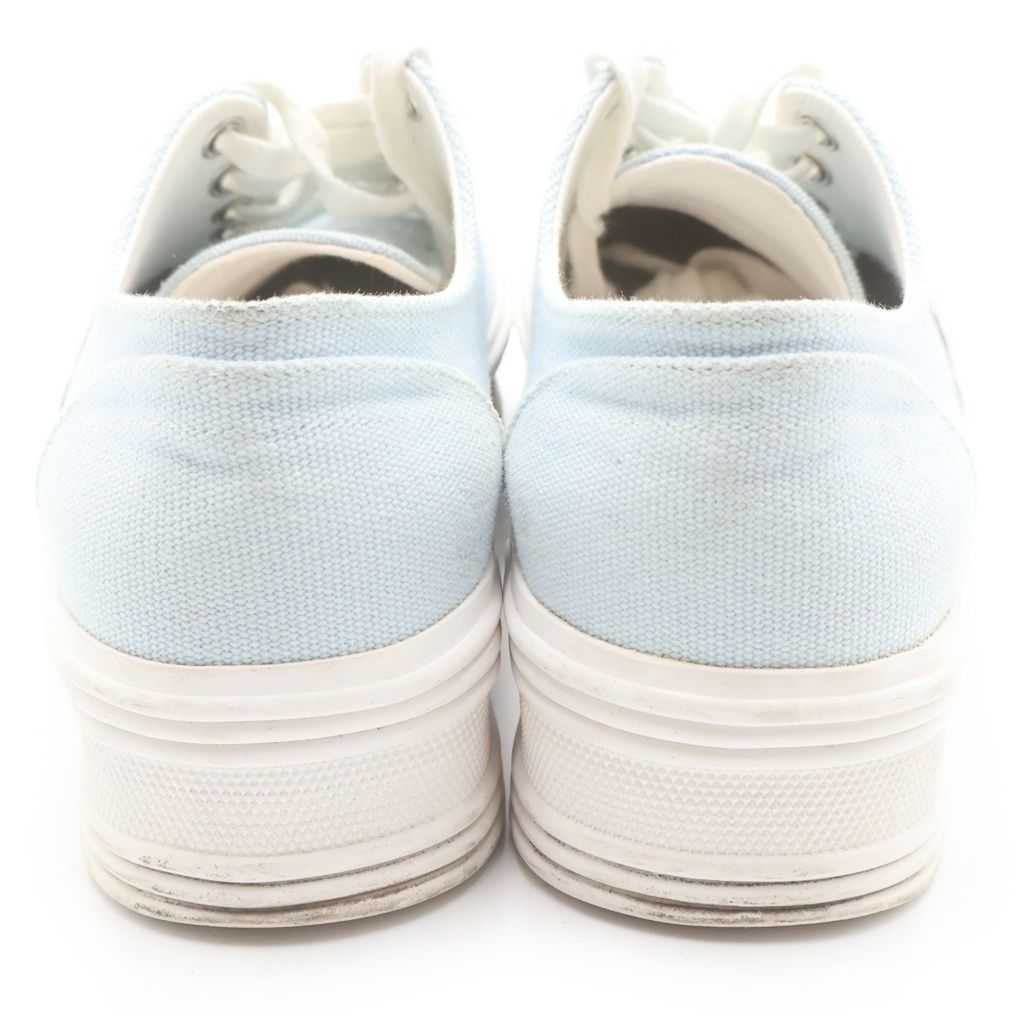 Celine Triomphe Jane Canvas Low Cut Sneakers White Blue — view 3
