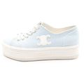 Celine Triomphe Jane Canvas Low Cut Sneakers White Blue