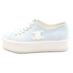 Celine Triomphe Jane Canvas Low Cut Sneakers White Blue