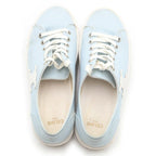 Celine Triomphe Jane Canvas Low Cut Sneakers White Blue — view 4